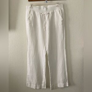 Calvin Klein linen wide-leg, pull-on pants Size 10
